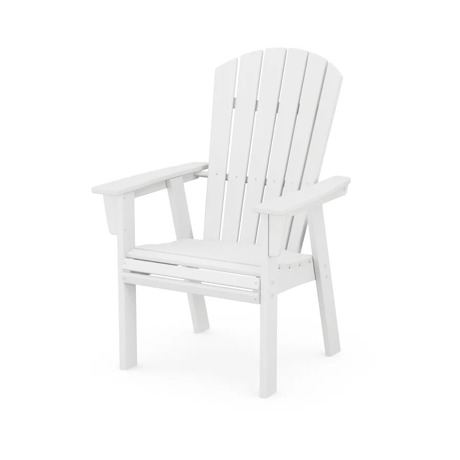 POLYWOOD Nautical Curveback Upright Adirondack Chair in White