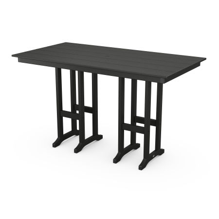 POLYWOOD Farmhouse 37" x 72" Bar Table in Black