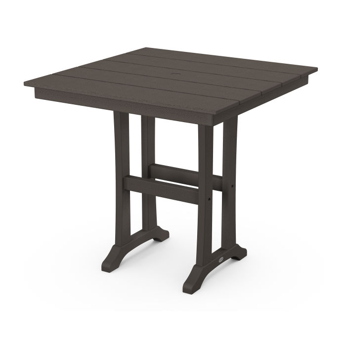 Farmhouse Trestle 37" Counter Table in Vintage Finish