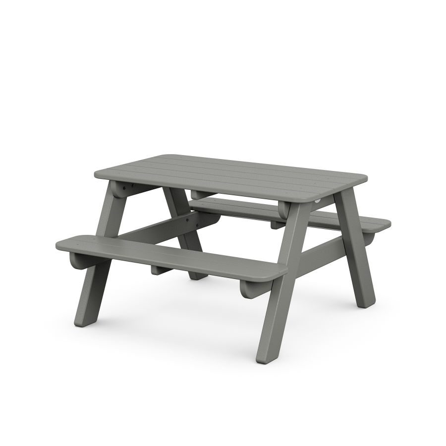 POLYWOOD Kids Outdoor Picnic Table in Slate Grey