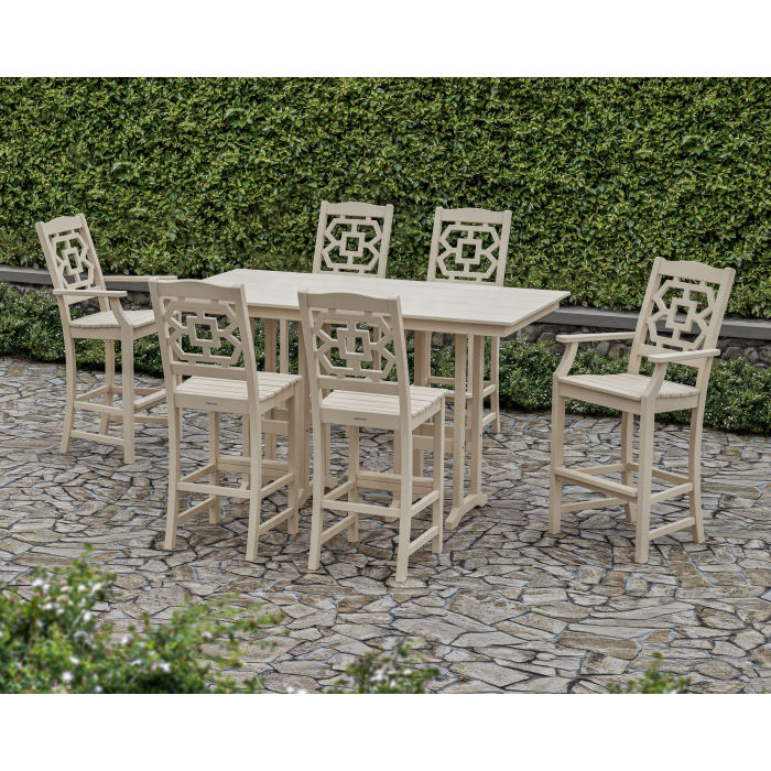 POLYWOOD Chinoiserie 7-Piece Farmhouse Bar Set