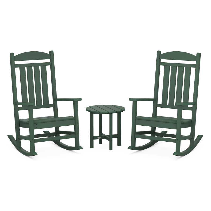 POLYWOOD Presidential 3-Piece Rocking Chair Set in Green