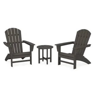 POLYWOOD Nautical 3-Piece Adirondack Set in Vintage Finish