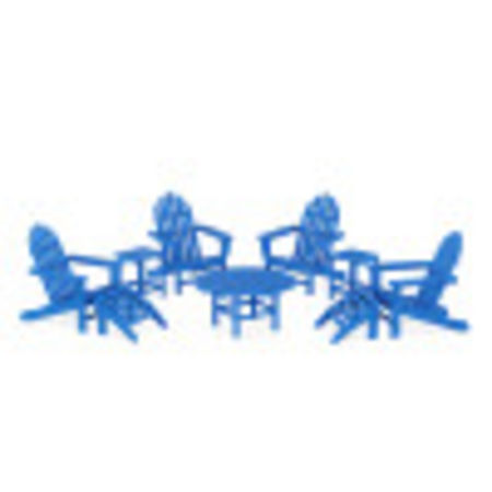 Classic Adirondack Chair 9-Piece Conversation Set in Pacific Blue