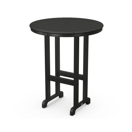 36" Round Farmhouse Bar Table in Black