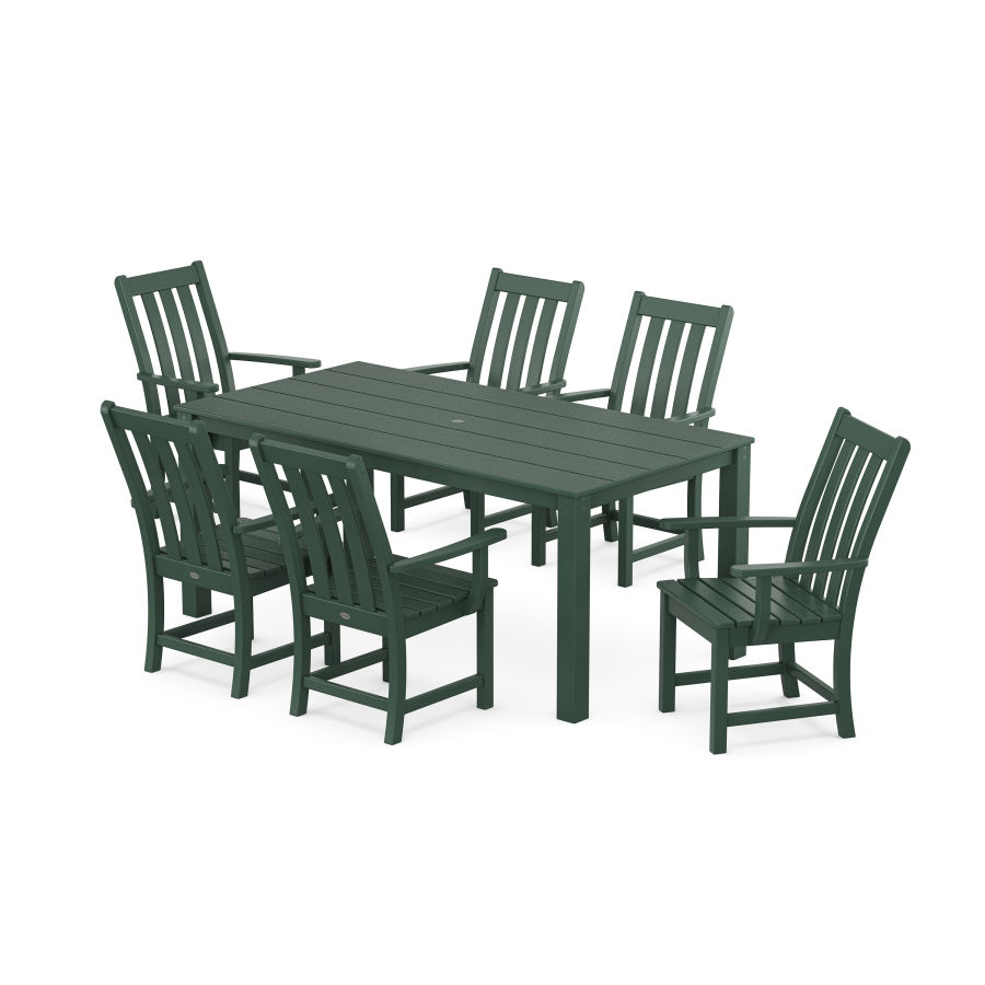 POLYWOOD Vineyard 7-Piece Parsons Arm Chair Dining Set in Green