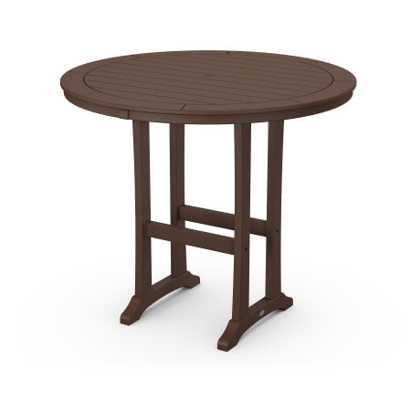 POLYWOOD 48" Round Bar Table in Mahogany