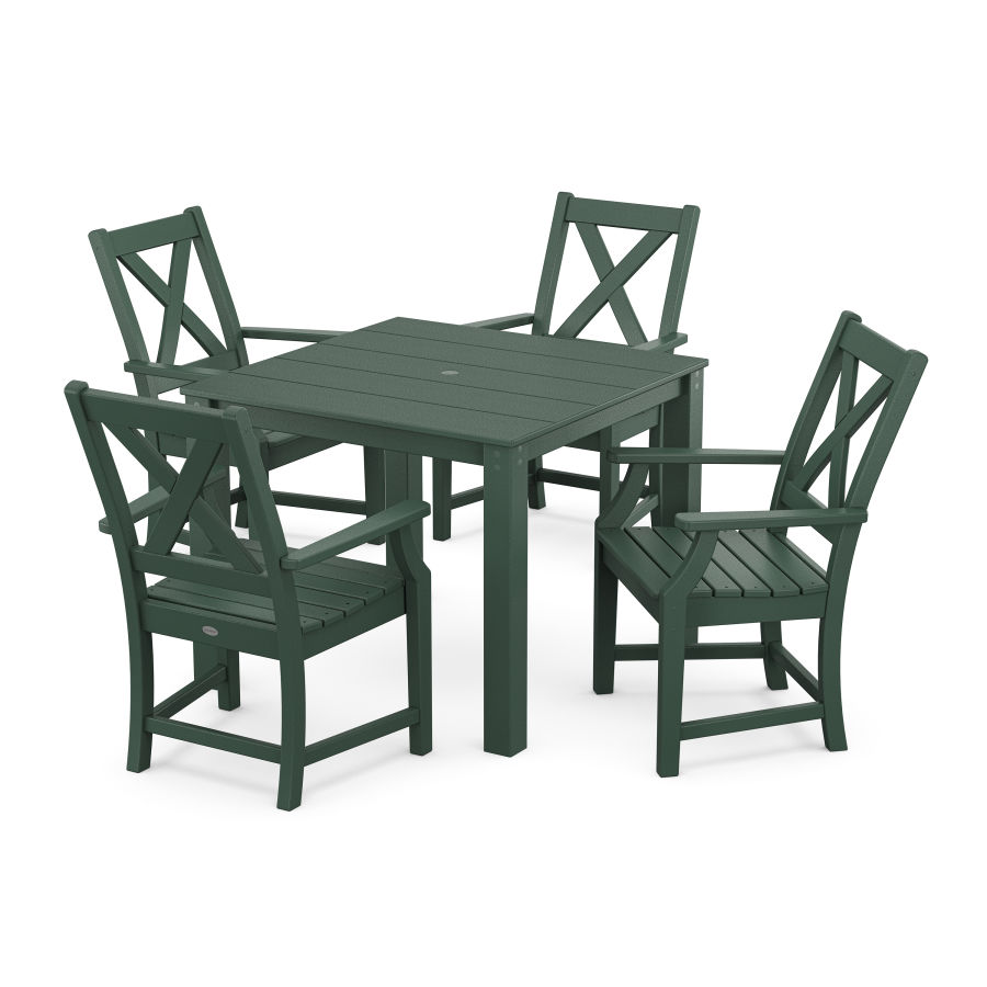 POLYWOOD Braxton 5-Piece Parsons Dining Set in Green