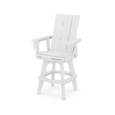 Modern Adirondack Swivel Bar Chair in White