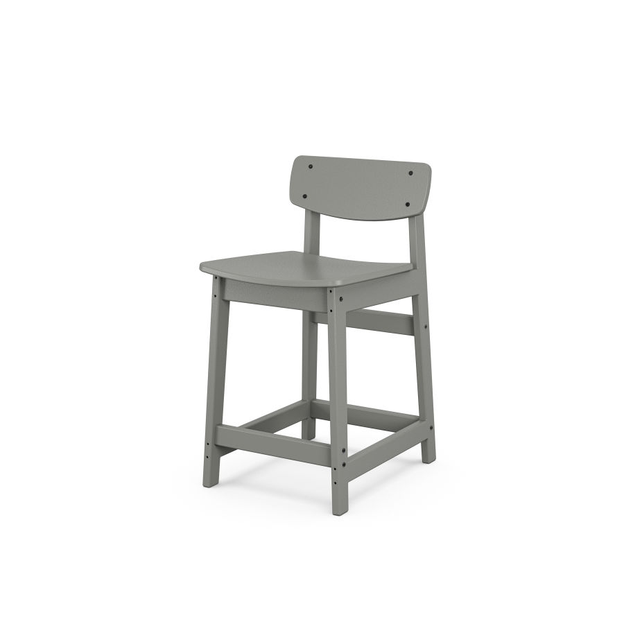 POLYWOOD Modern Studio Urban Lowback Counter Chair in Slate Grey