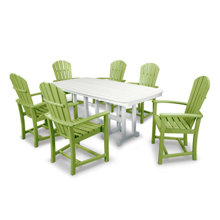 Palm Coast 7-Piece Dining Set in Lime / White