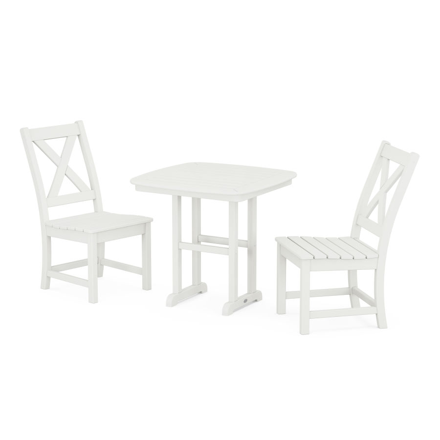 POLYWOOD Braxton Side Chair 3-Piece Dining Set in Vintage White