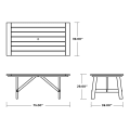 Thumbnail for Rustic Farmhouse 39" x 75" Dining Table
