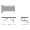 Thumbnail for Rustic Farmhouse 39" x 75" Dining Table