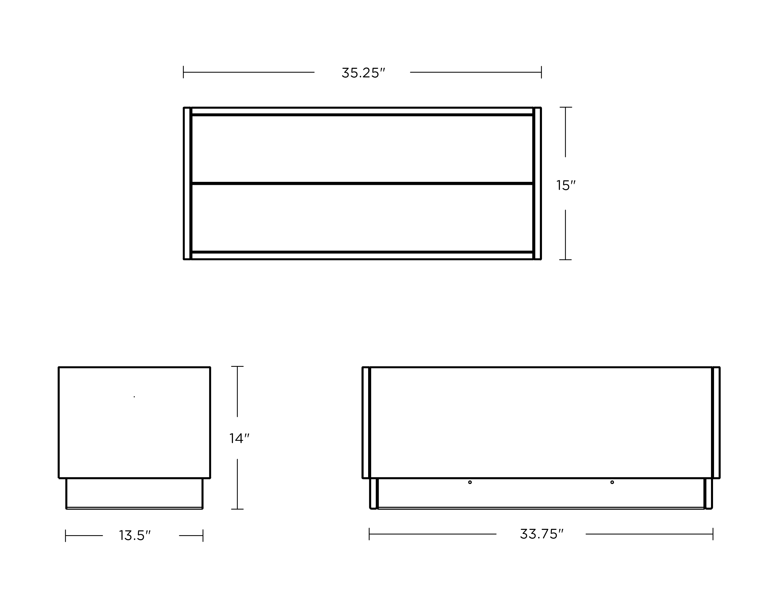 Dimensions for Elevate Modular End Table