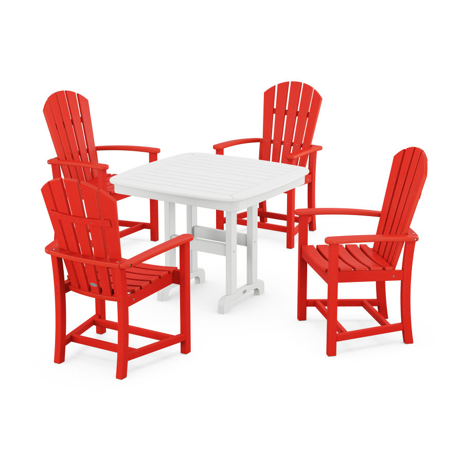 POLYWOOD Palm Coast 5-Piece Dining Set in Sunset Red