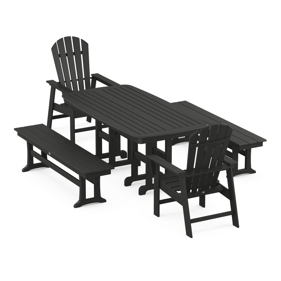 POLYWOOD South Beach 5-Piece Dining Set in Black