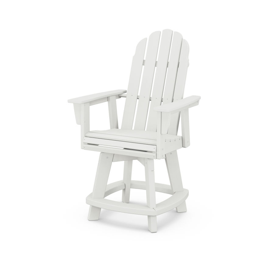 POLYWOOD Vineyard Adirondack Swivel Counter Chair in Vintage White