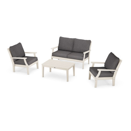 Braxton 4-Piece Deep Seating Chair Set in Sand / Ash Charcoal