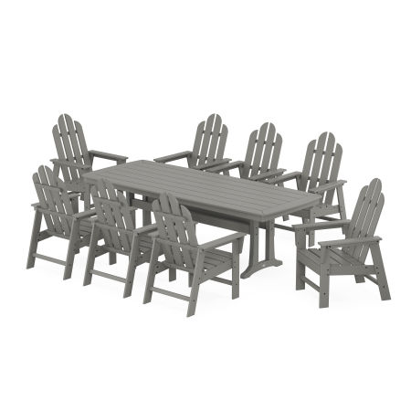Long Island 9-Piece Dining Set with Trestle Legs in Slate Grey