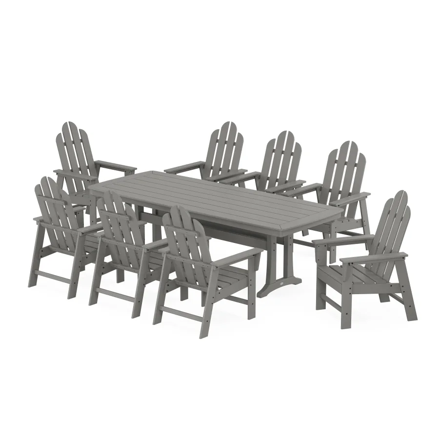 POLYWOOD Long Island 9-Piece Dining Set with Trestle Legs