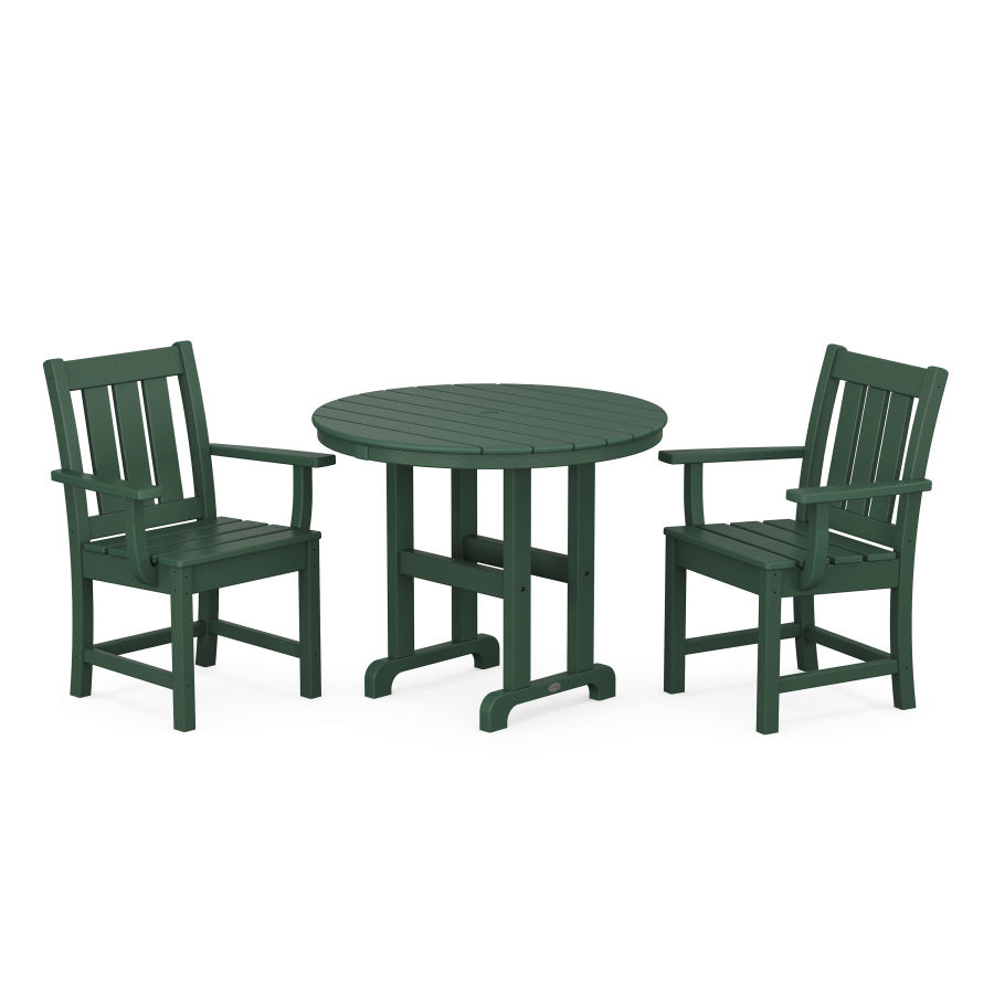 POLYWOOD Oxford 3-Piece Farmhouse Dining Set in Green