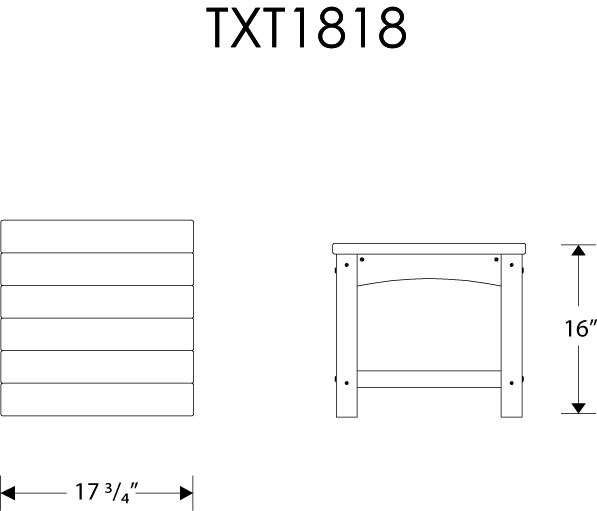 Dimensions for Rockport Club 18" Side Table