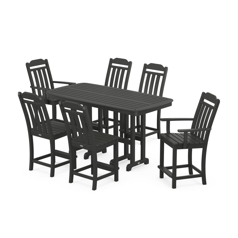 POLYWOOD Country Living 7-Piece Counter Set in Black
