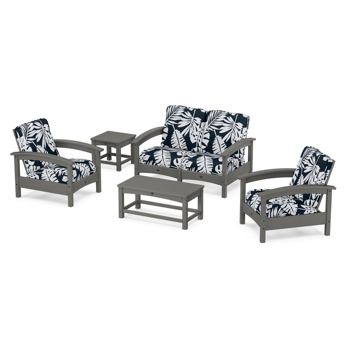 Trex Outdoor Furniture Rockport Club 6 Piece Deep Seating Conversation Set