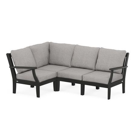 Braxton Modular 4-Piece Deep Seating Set in Black / Grey Mist