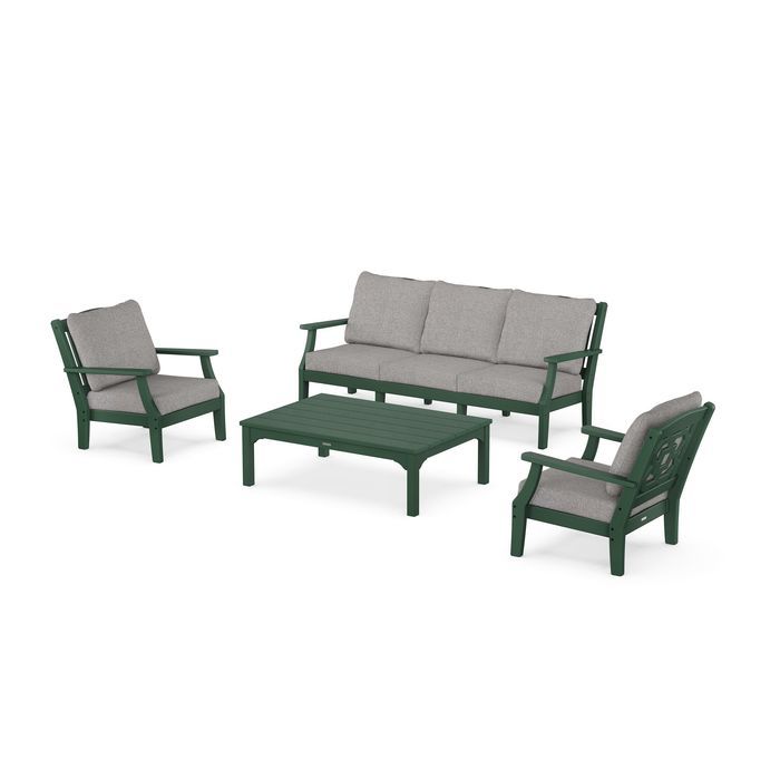 POLYWOOD Chinoiserie 4-Piece Deep Seating Set with Sofa