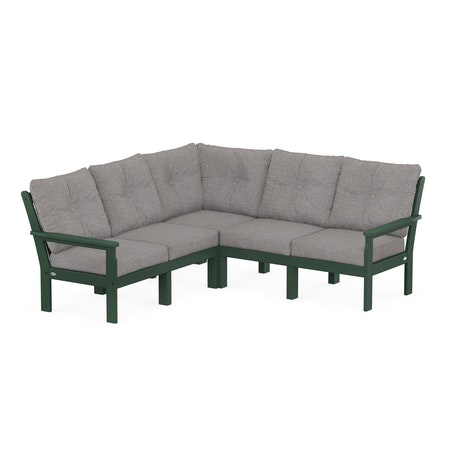 POLYWOOD Vineyard 5-Piece Sectional in Green / Grey Mist