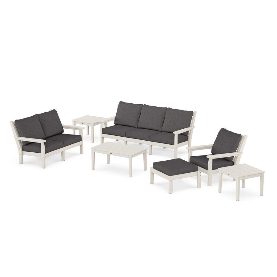 POLYWOOD Chippendale 7-Piece Deep Seating Set in Sand / Ash Charcoal