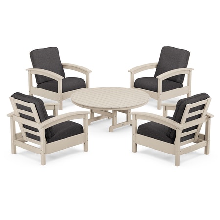 Rockport 5-Piece Deep Seating Set in Sand Castle / Ash Charcoal