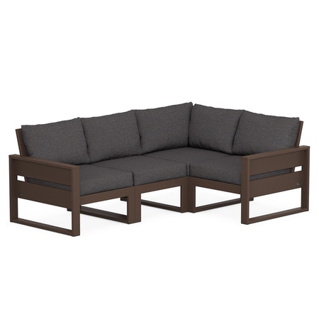 POLYWOOD Eastport 4- Piece Sectional in Vintage Lantern / Ash Charcoal