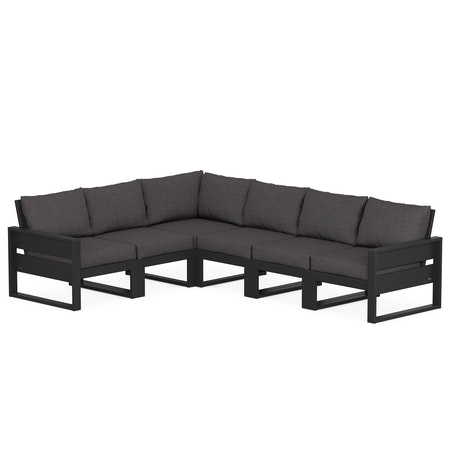 POLYWOOD Eastport 6-Piece Sectional in Charcoal Black / Ash Charcoal