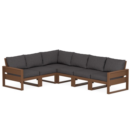 POLYWOOD Eastport 6-Piece Sectional in Tree House / Ash Charcoal