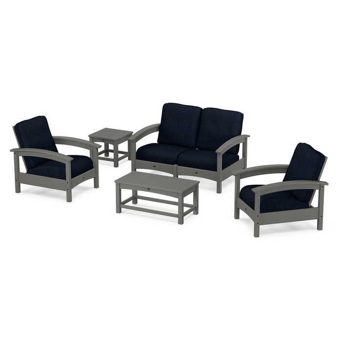 Trex Outdoor Furniture Rockport Club 6 Piece Deep Seating Conversation Set