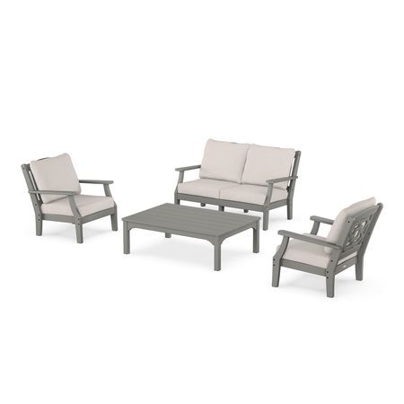POLYWOOD Chinoiserie 4-Piece Deep Seating Set with Loveseat