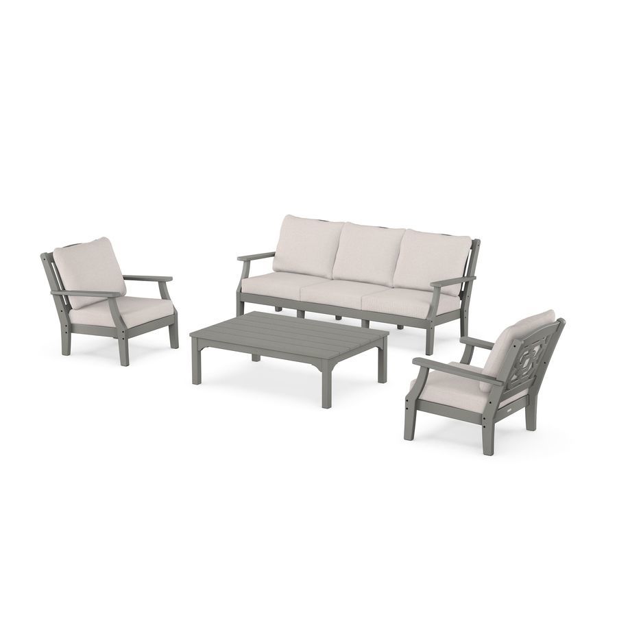 POLYWOOD Chinoiserie 4-Piece Deep Seating Set with Sofa