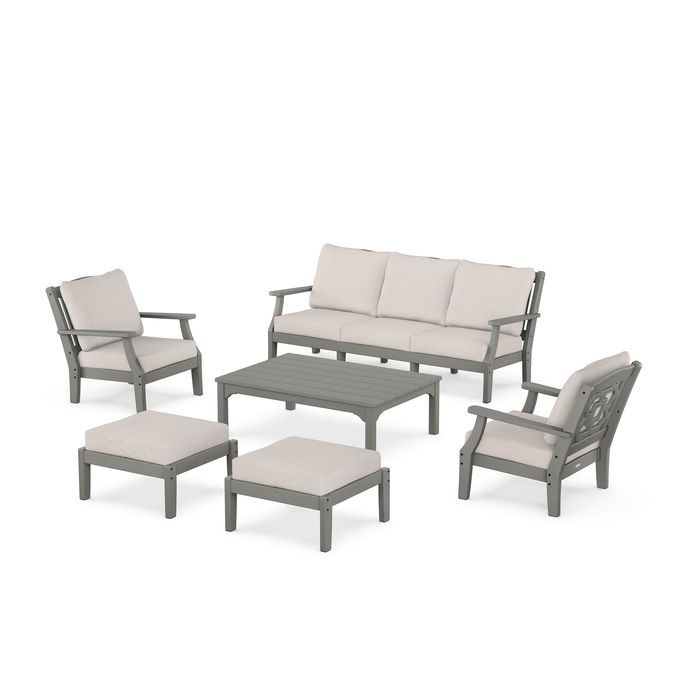 POLYWOOD Chinoiserie 6-Piece Lounge Sofa Set