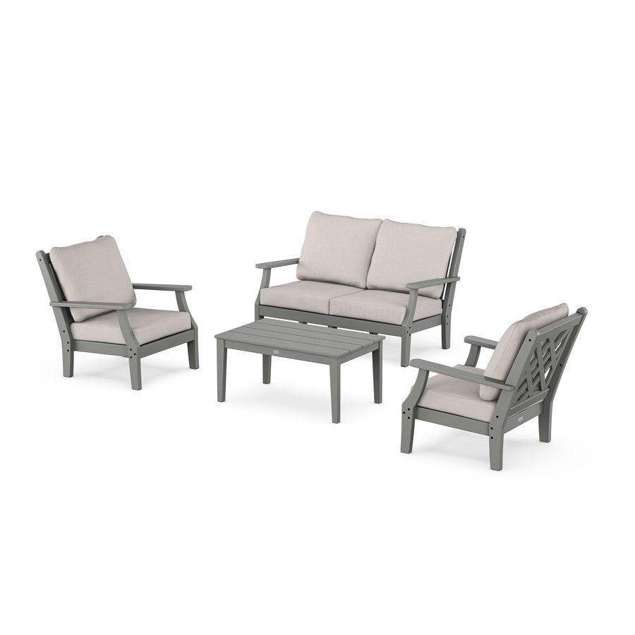 POLYWOOD Wovendale 4-Piece Deep Seating Set with Loveseat