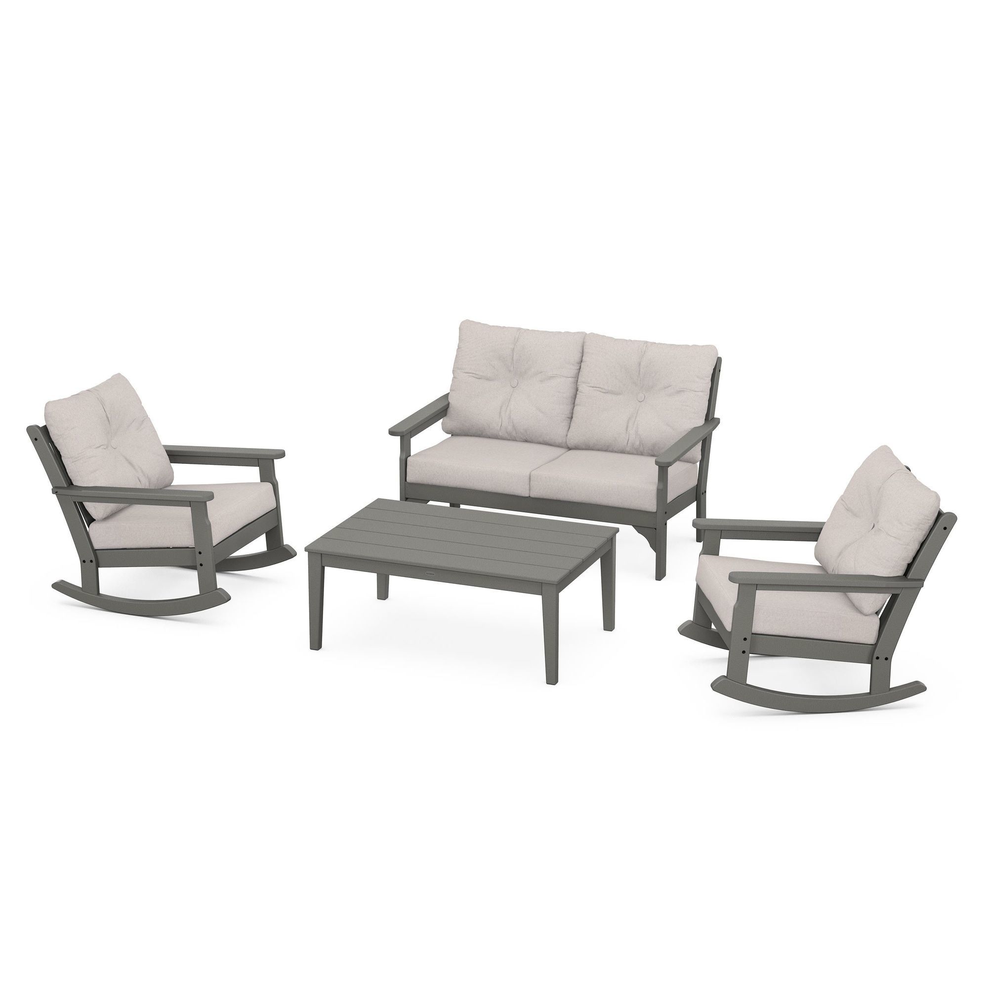 POLYWOOD® Vineyard 4-Piece Deep Seating Rocking Chair Set - PWS404-2