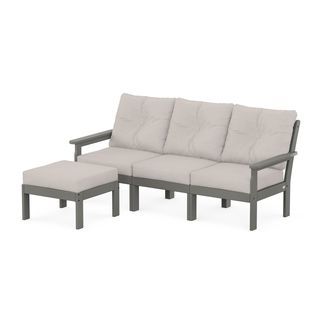 POLYWOOD Vineyard 4-Piece Sectional with Ottoman