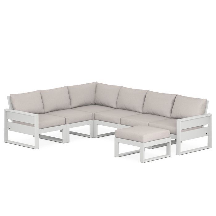 POLYWOOD Eastport 6-Piece Sectional with Ottoman