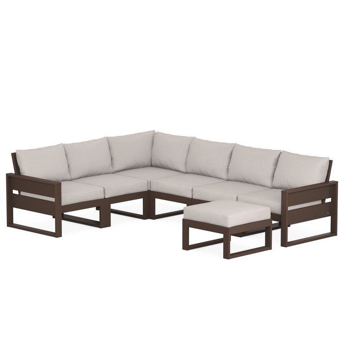 POLYWOOD Eastport 6-Piece Sectional with Ottoman