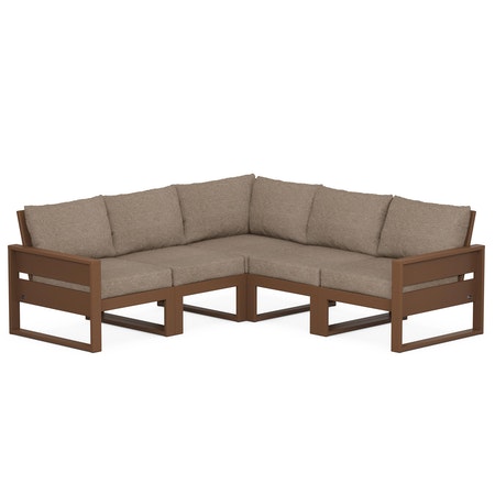 POLYWOOD Eastport 5-Piece Sectional in Tree House / Spiced Burlap