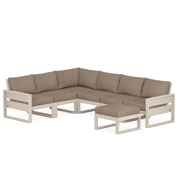 POLYWOOD Eastport 6-Piece Sectional with Ottoman