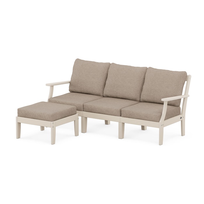 POLYWOOD Yacht Club Modular 4-Piece Deep Seating Set with Ottoman