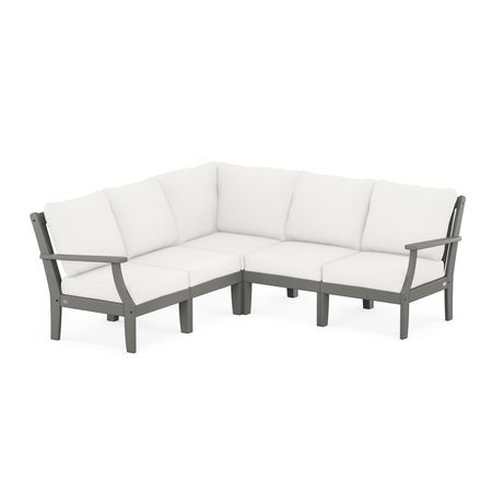 Braxton Modular 5-Piece Deep Seating Set in Slate Grey / Natural Linen